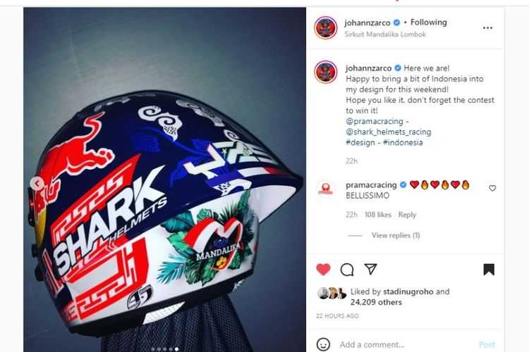 Keren, Johann Zarco dan Jorge Martin Pakai Helm Spesial Gambar Indonesia